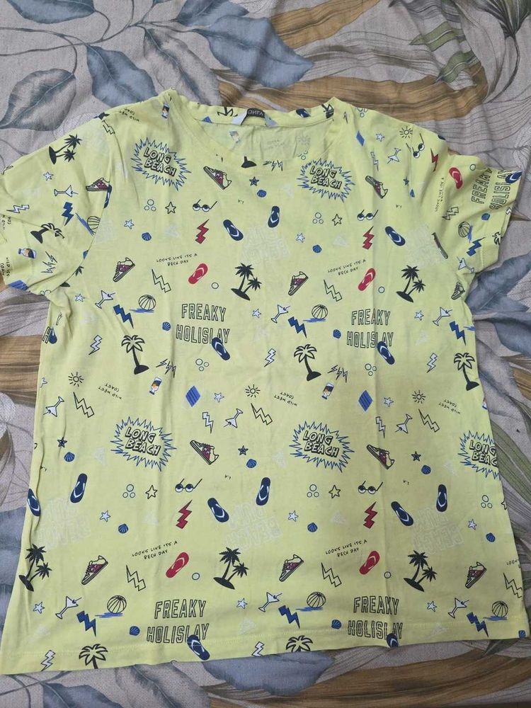 Yellow Graphic Print T-Shirt
