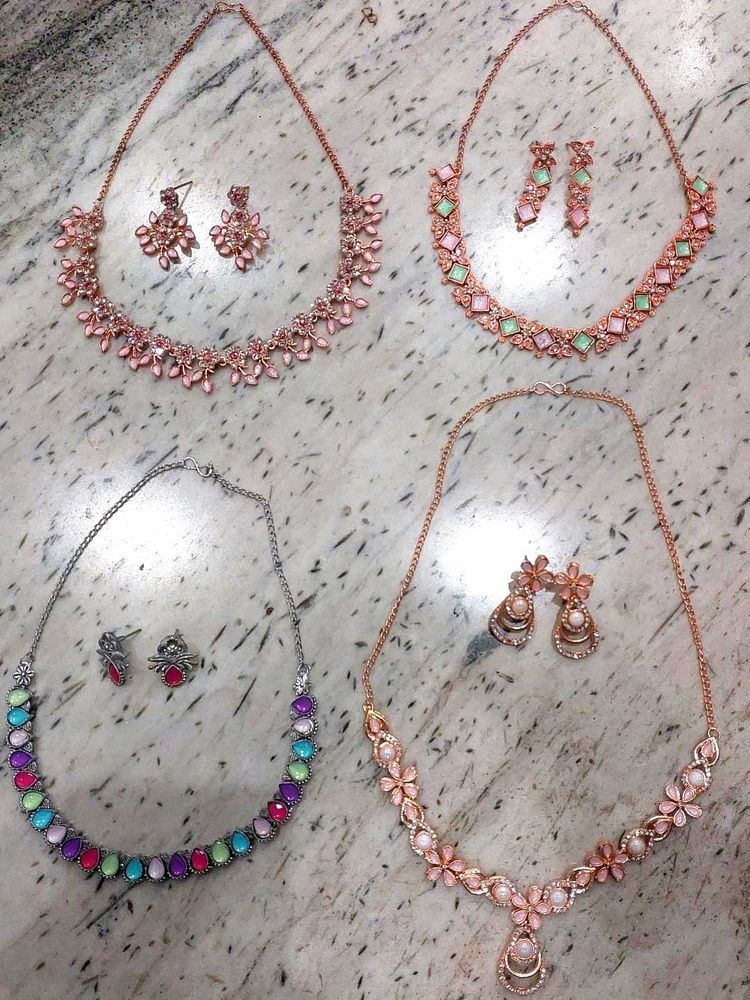 Boho Multi-Color Stone Necklace &amp; Earring Set