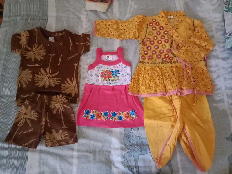 Baby Girls Ethnic &amp; Casual Outfit Set