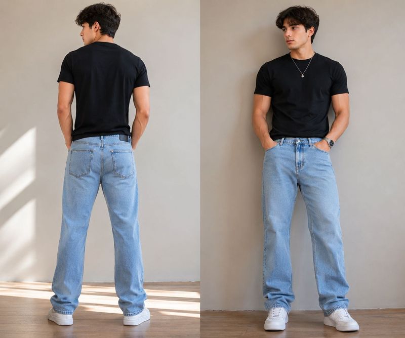 &amp;Denim(H&amp;M) Men's Light Wash Relaxed Fit Jeans