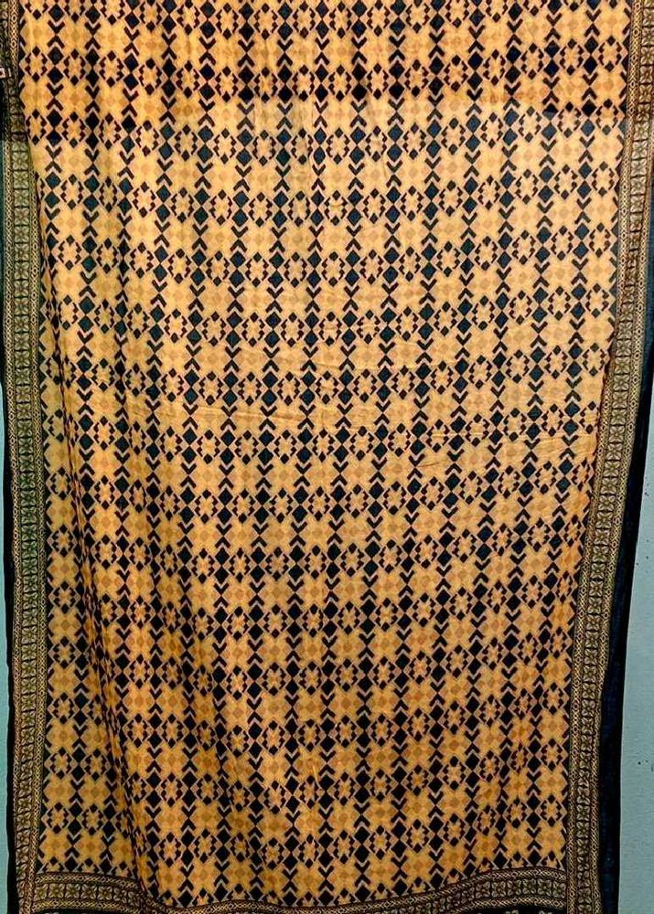 Beautiful yellow &amp; black Cotton Dupatta