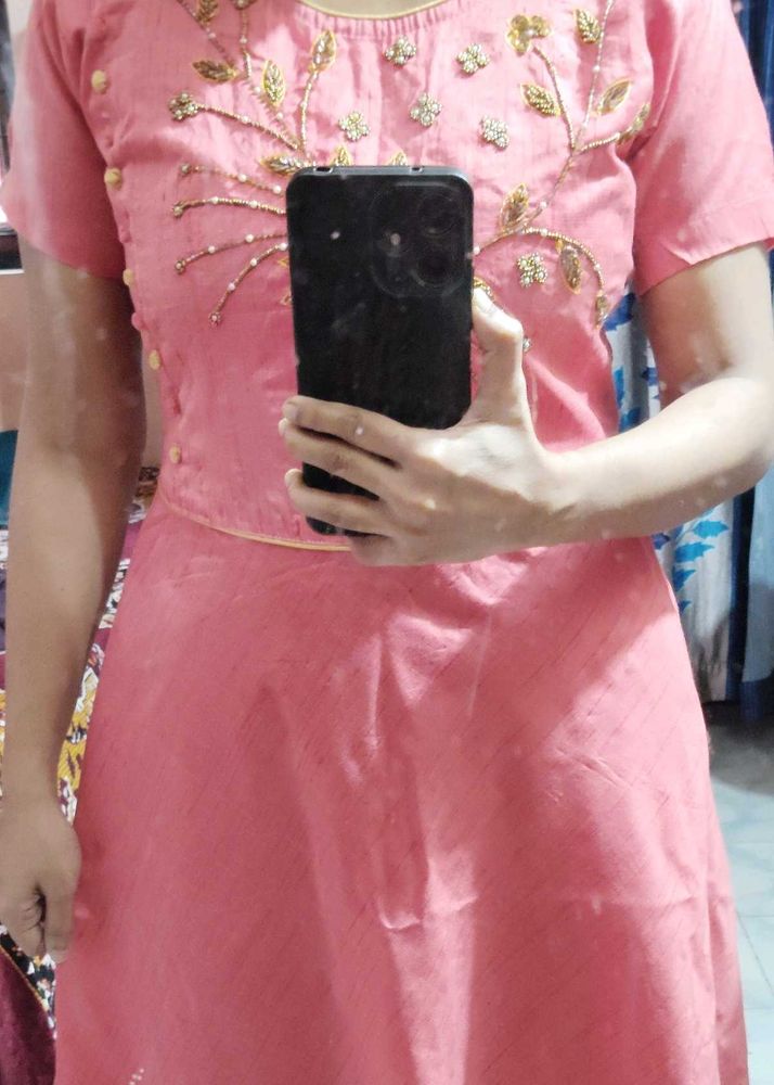 Coral Ethnic gown.