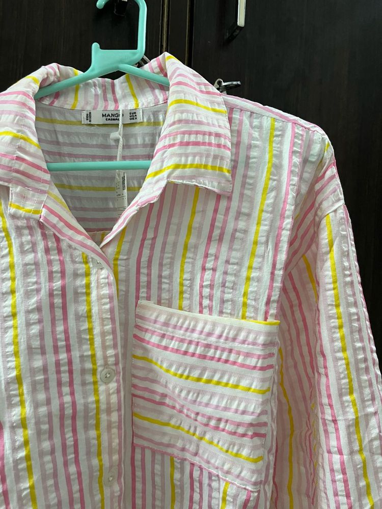 pastel striped shirt