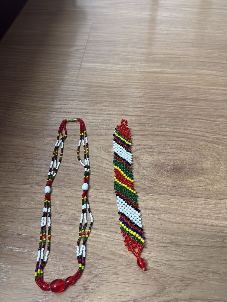 Beaded Necklace and Bracelet Set (Mizo style)