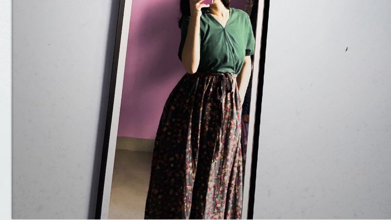 Green Floral Midi Dress