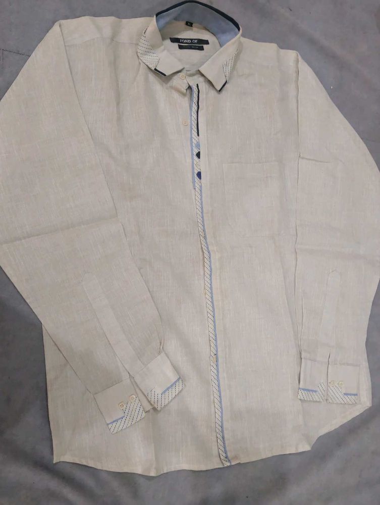 Men's Linen Blend Long Sleeve Shirt