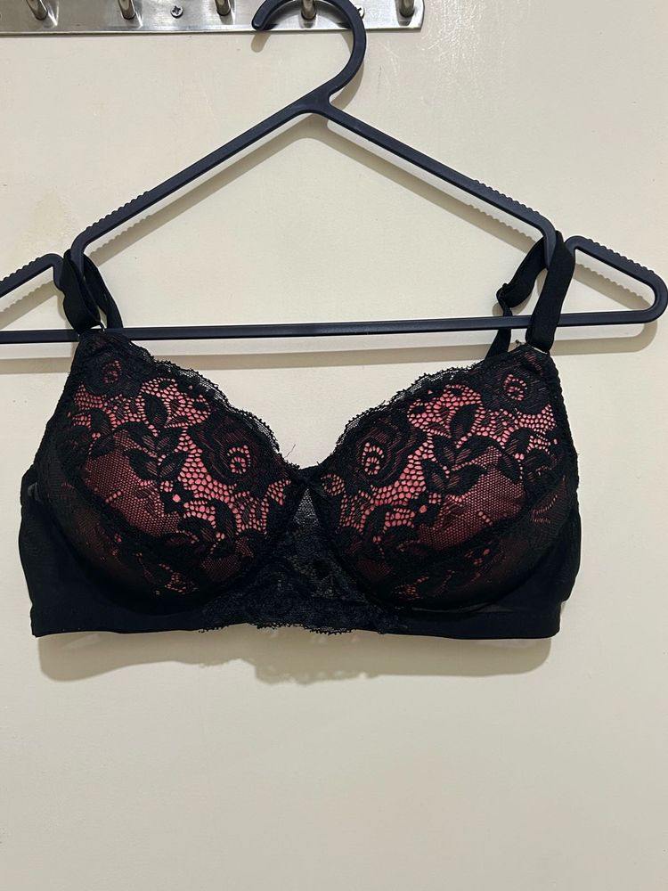 Black Lace Padded Bra