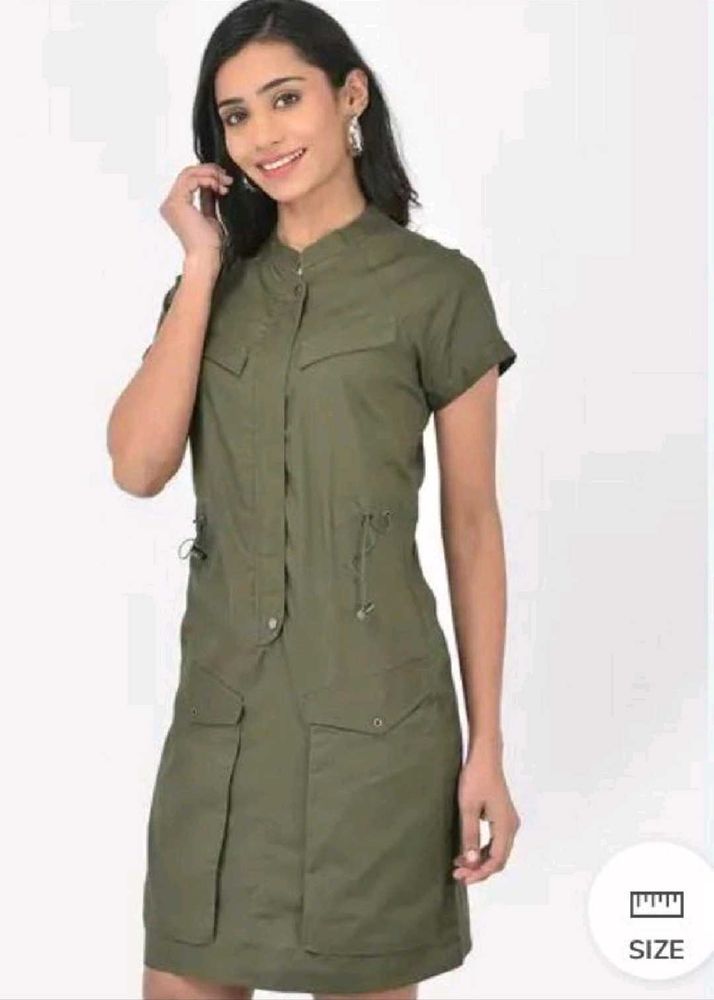 Olive Green Utility Dress