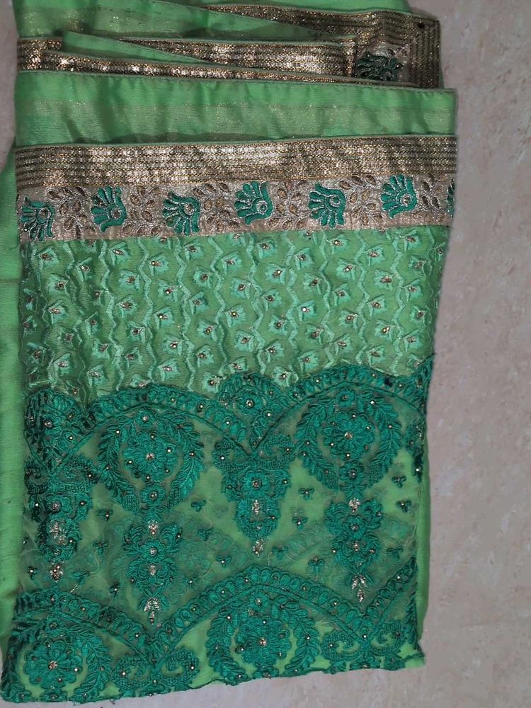preety green Saree
