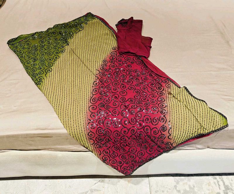 Chiffon Mutli color saree