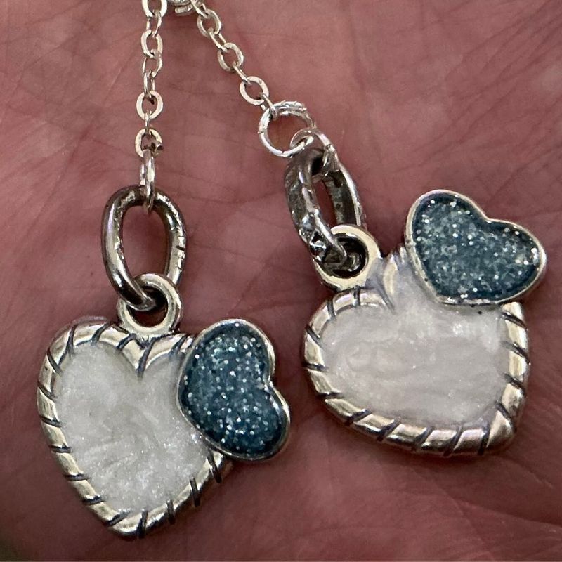 ✨ Handmade Glitter Heart Resin Charm (Set of 2) ✨