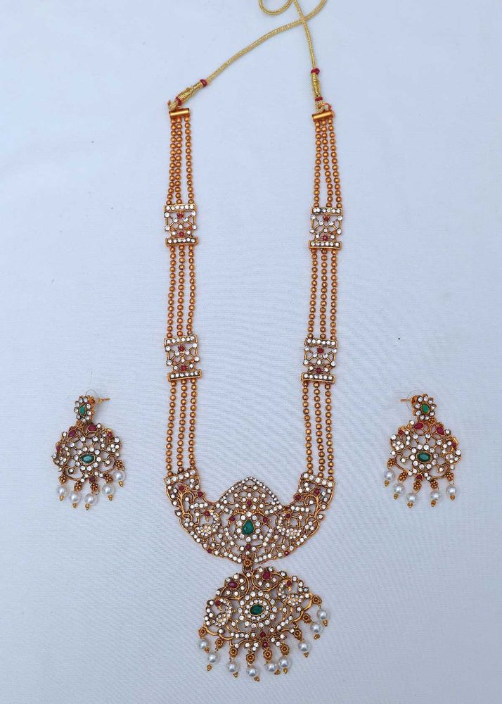 Combo of long necklace(haaram) and earrings