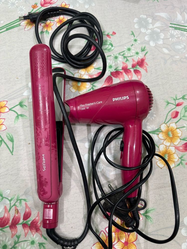 Philips hair straightener and dryer