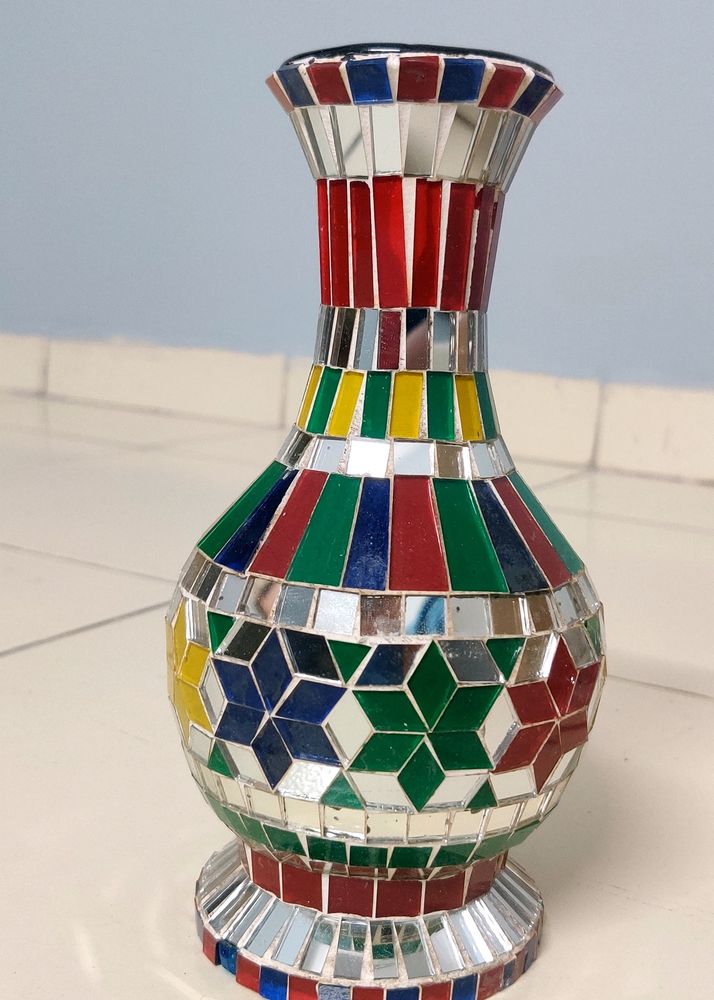 Mosaic Mirrored Vase Flower Pot