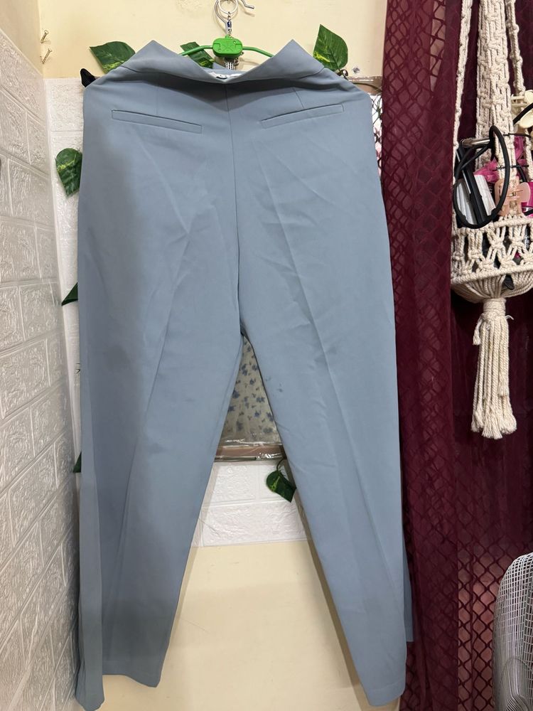 Pale Blue Wide Leg Trousers