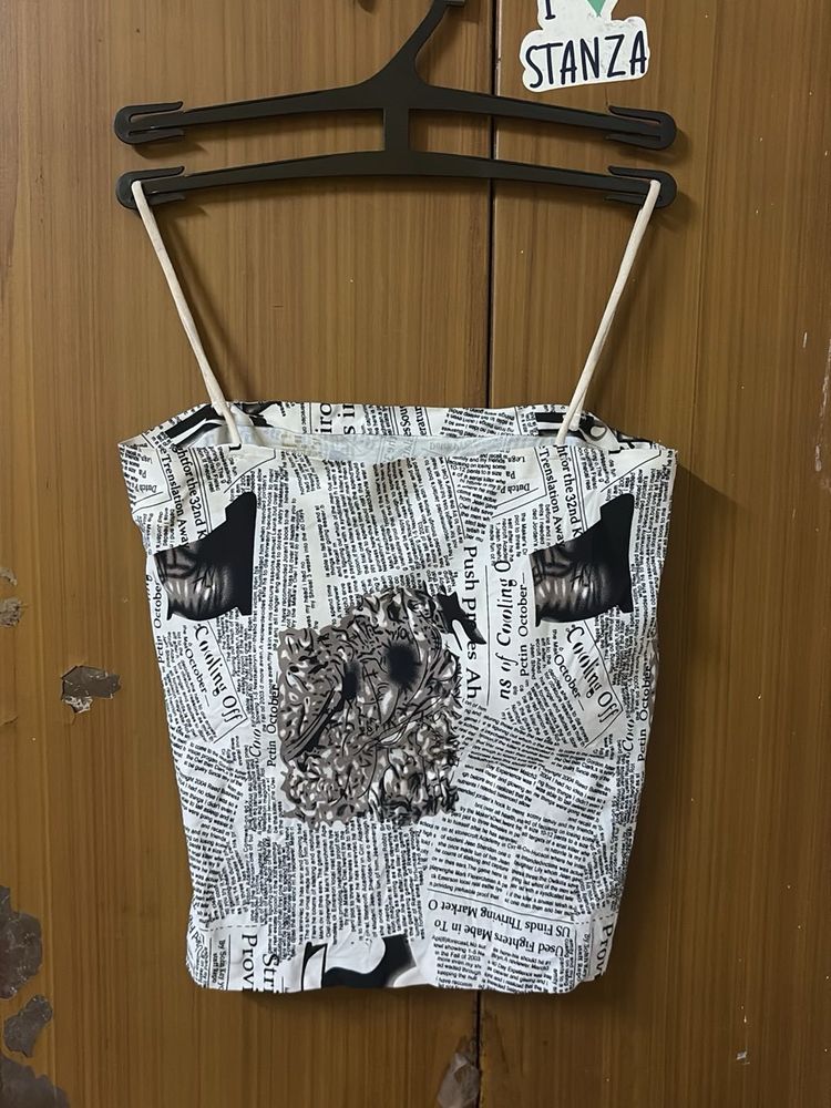 Newspaper Print Tube Top