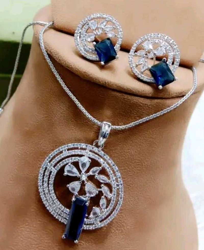 American Diamond pendant Necklace Set