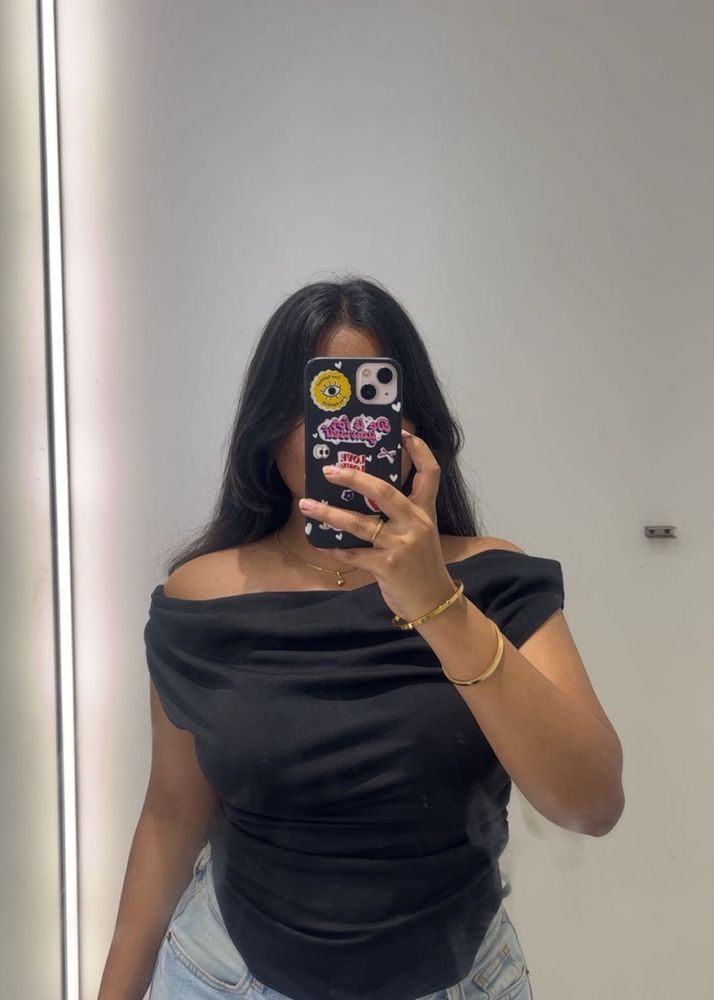 Off-Shoulder Black Top