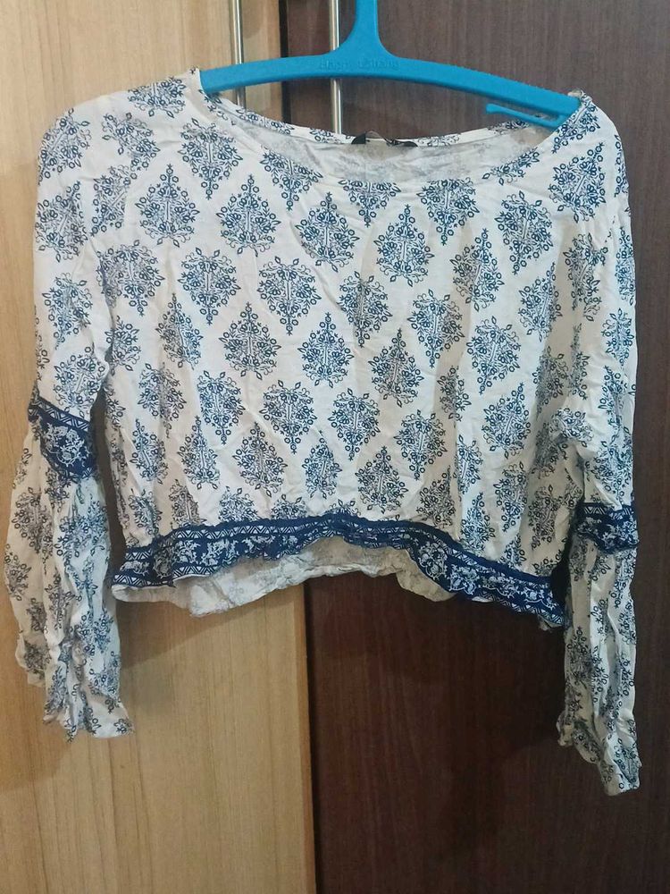 Boho Print Crop Top