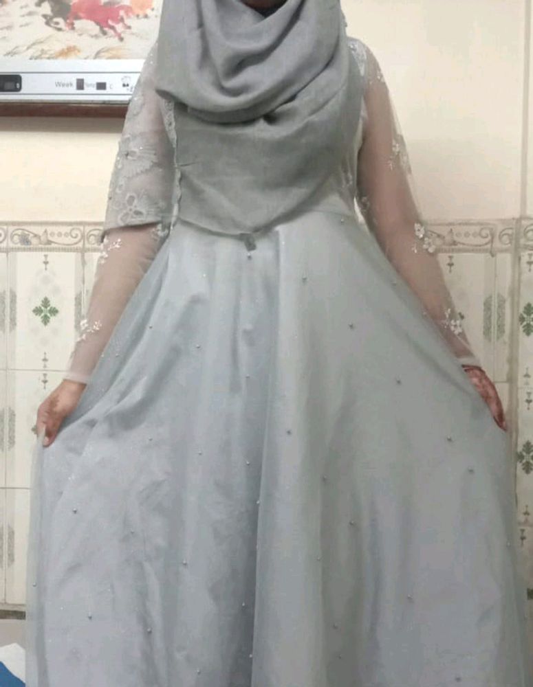 Elegant Gray Maxi Dress