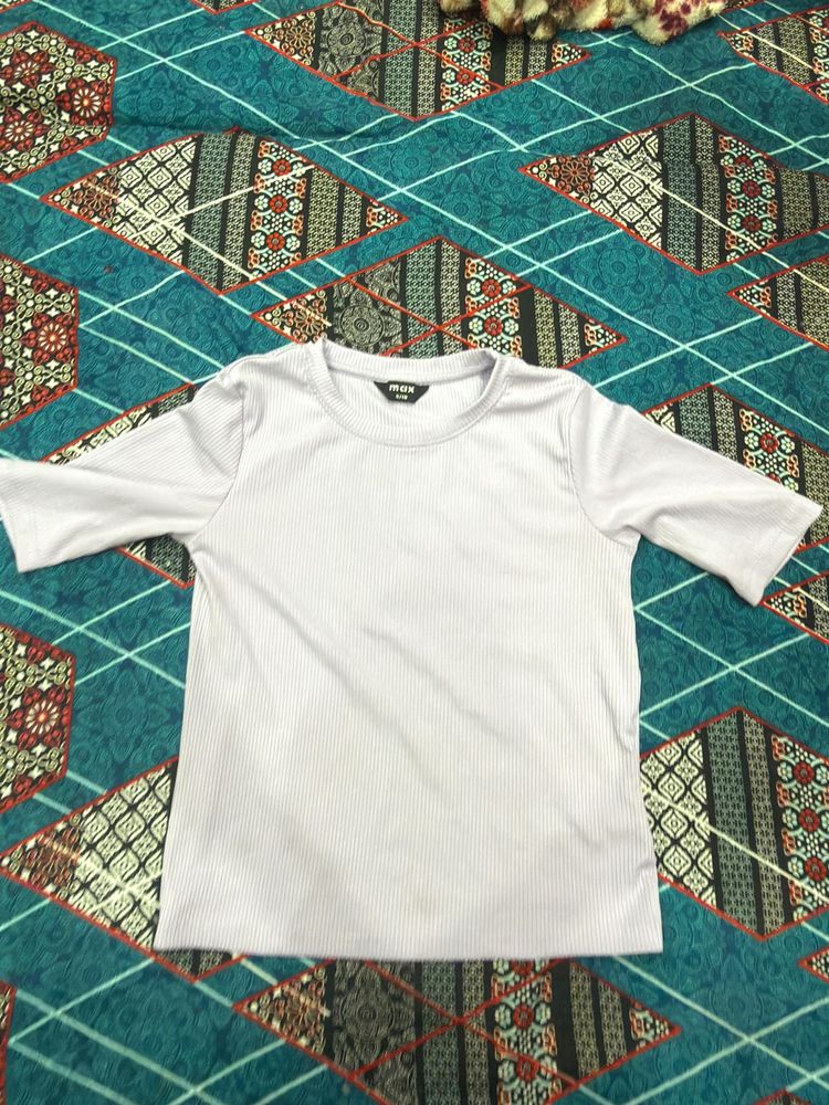Light Purple Ribbed T-Shirt