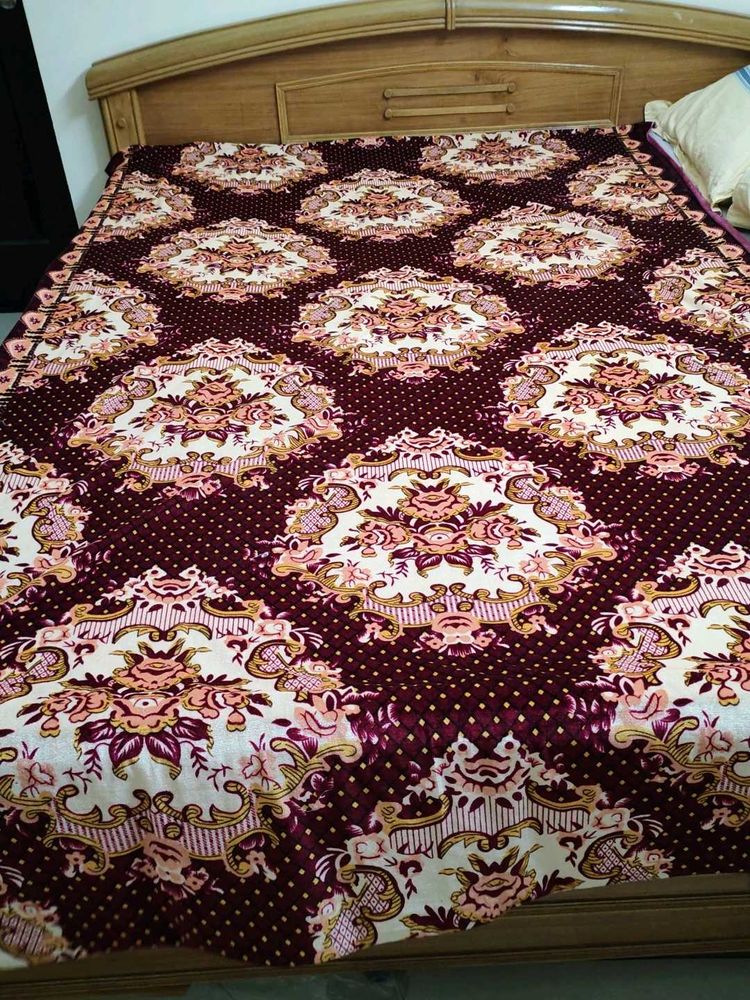 Maroon Velvet Single Bedsheet