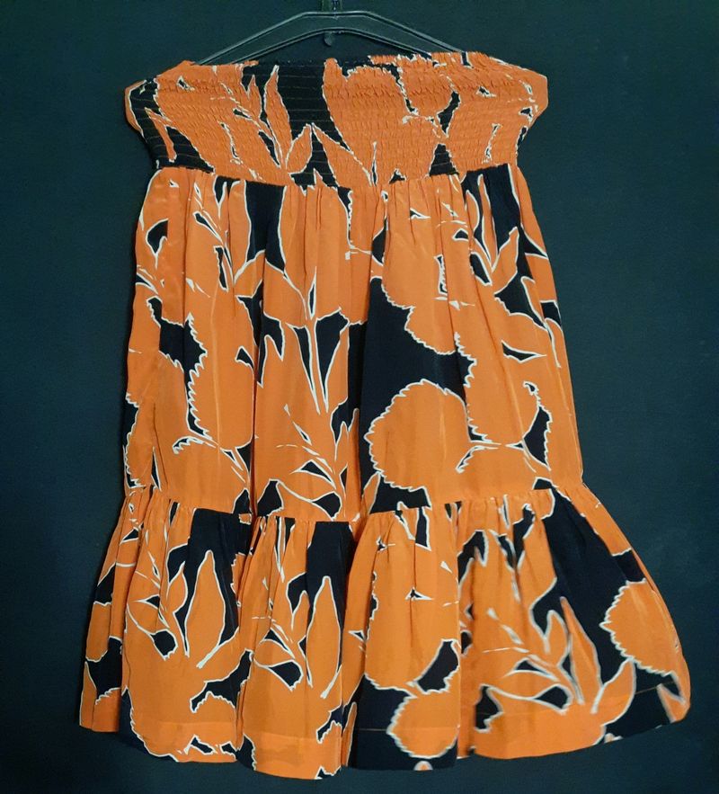 Orange Viscose Skirt