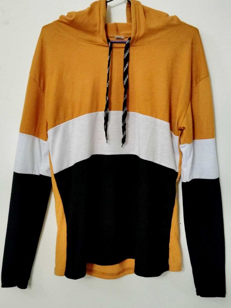 🎀Color Block Hoodie - Mustard, Black, &amp; White❣️