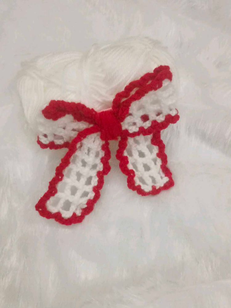 Red &amp; White Hair Clip Bow