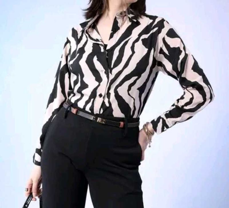 Animal Print Loose Fit Shirt