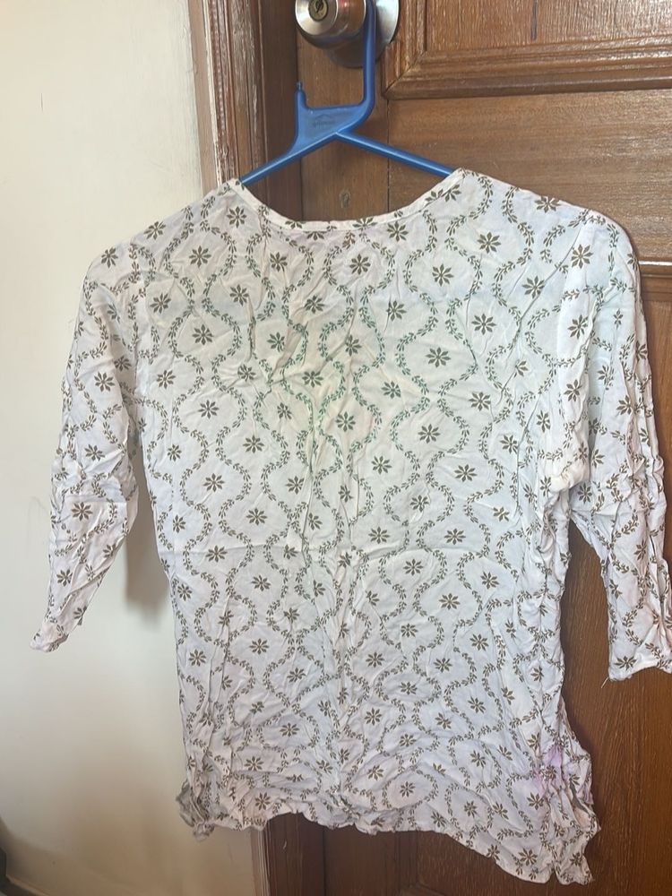 Floral Print 3/4 Sleeve Top