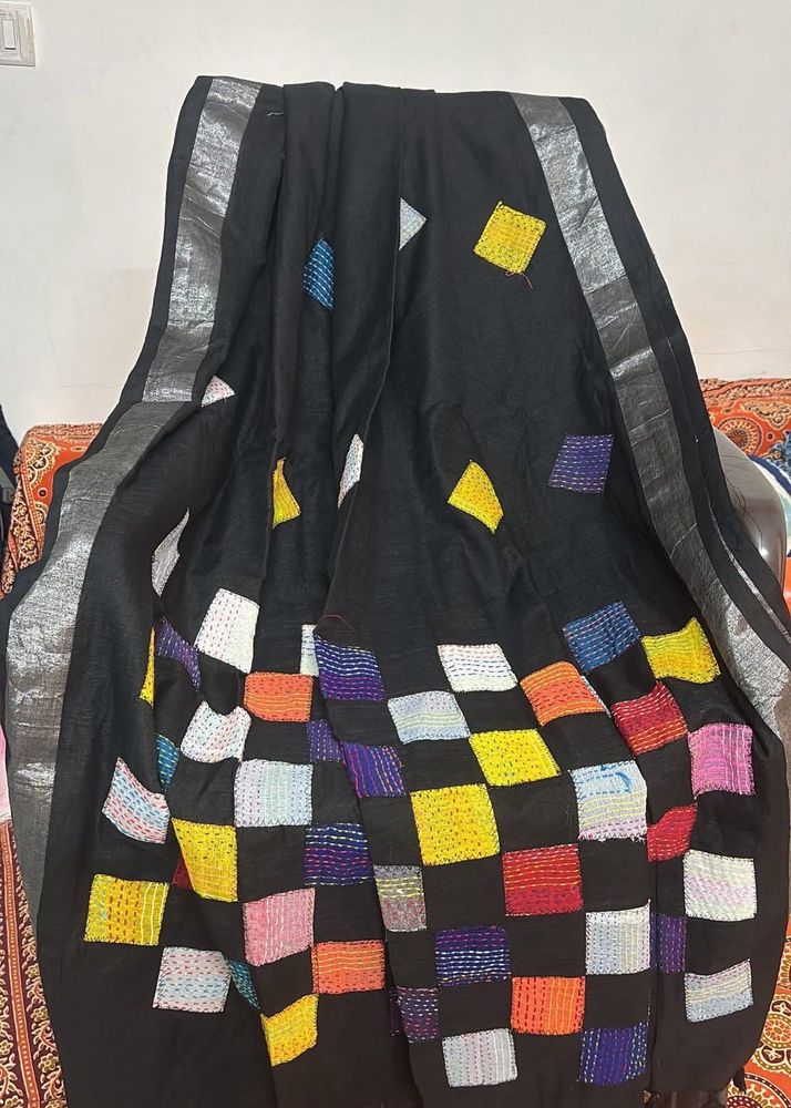 Exclusive Nakshi Kantha Patch Applique Saree