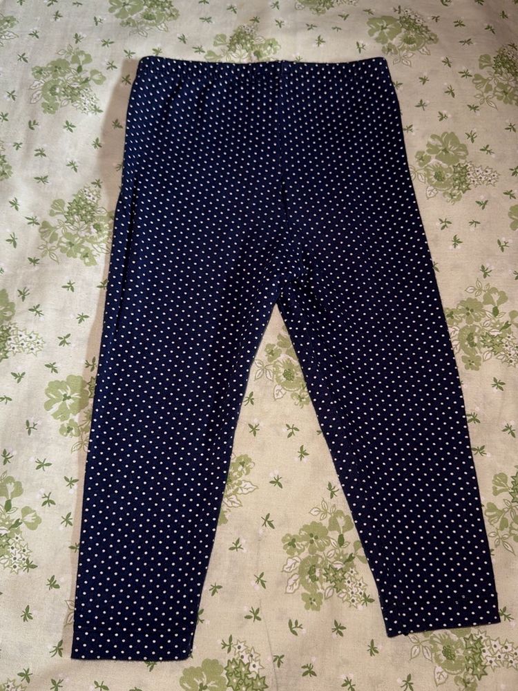Navy Polka Dot Leggings