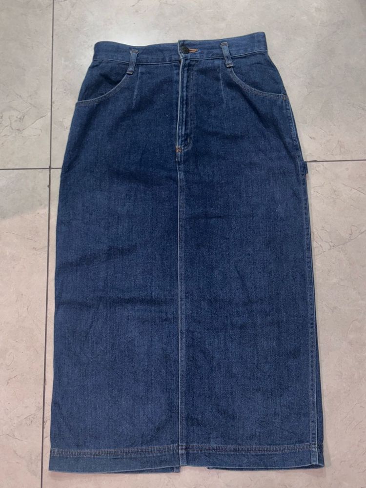 Classic Denim Midi Skirt
