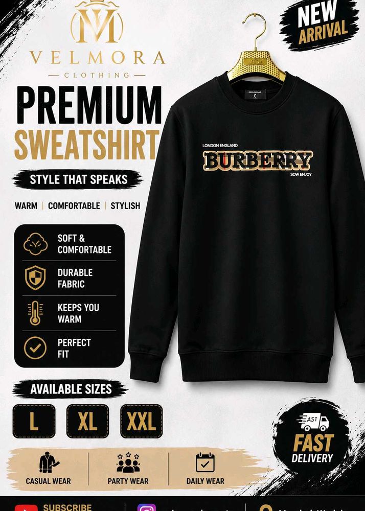 Premium Velmora Burberry Style Sweatshirt