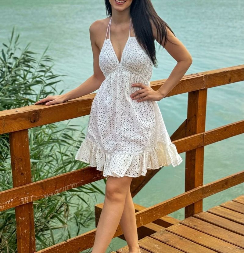 Broderie Beach Mini Dress