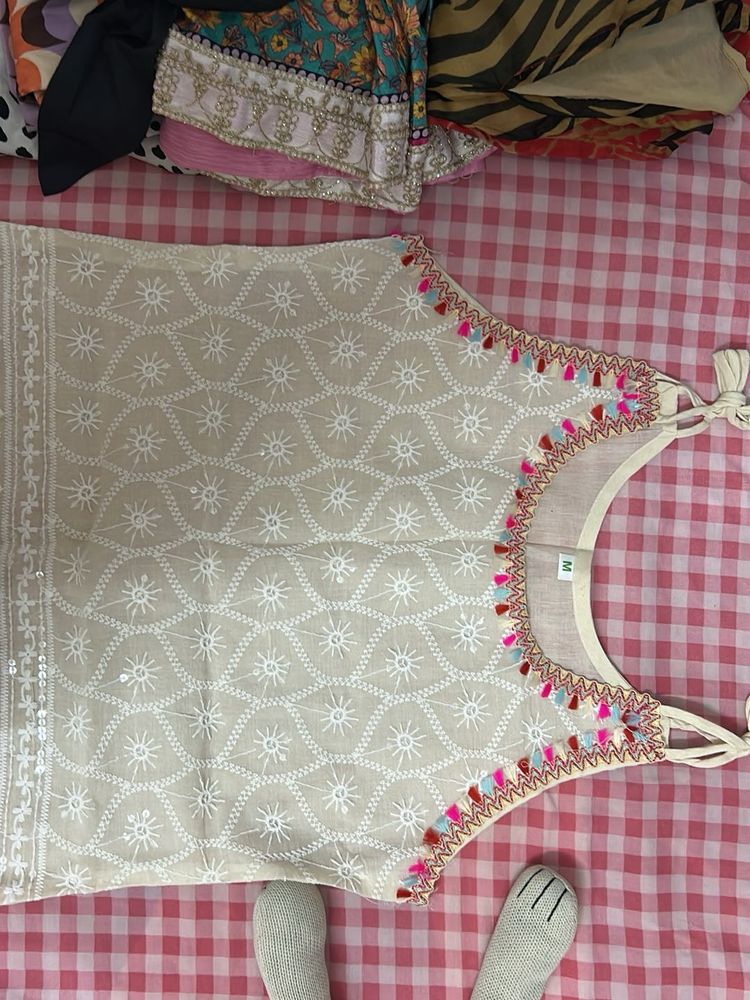 Boho Embroidered Kurta Top