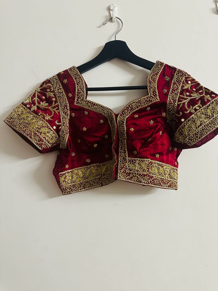 Zardosi Maroon Handwork Blouse