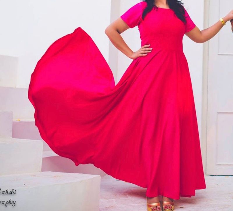 Stunning Pink Anarkali Gown