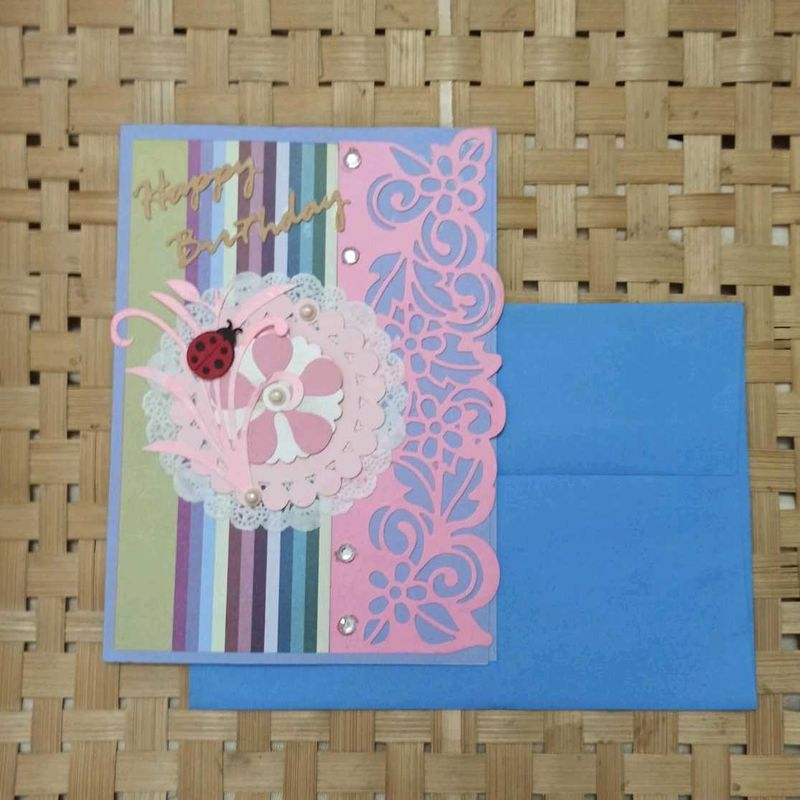 Handmade Diecut Greeting Card with Envelope