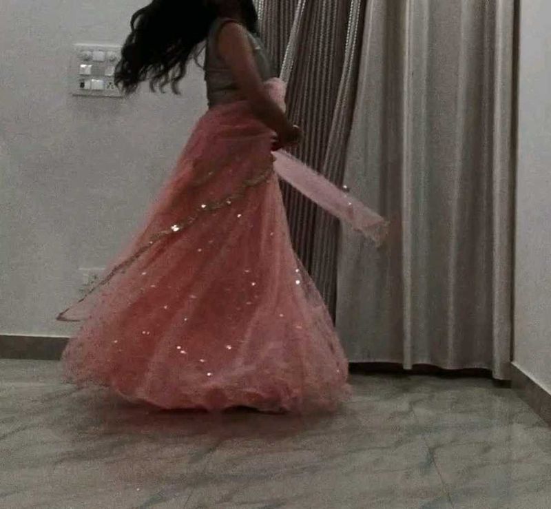 Elegant Pink Lehenga Choli 3 Piece Set
