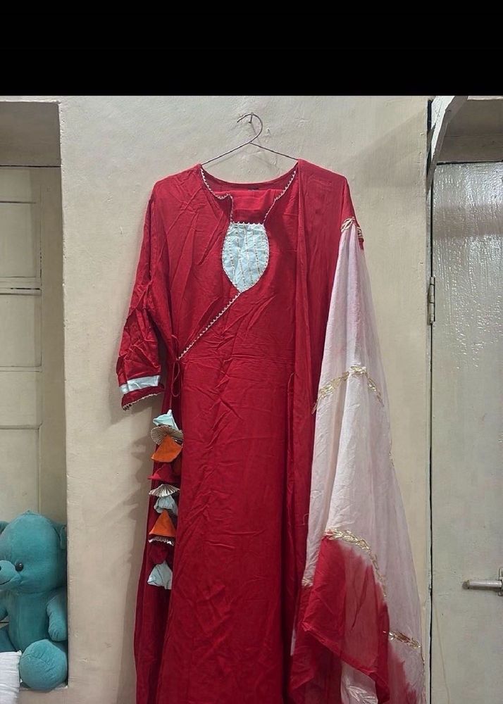Red Kurta Set with Dupatta