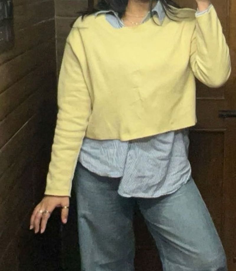 Pastel Yellow Cropped Sweater