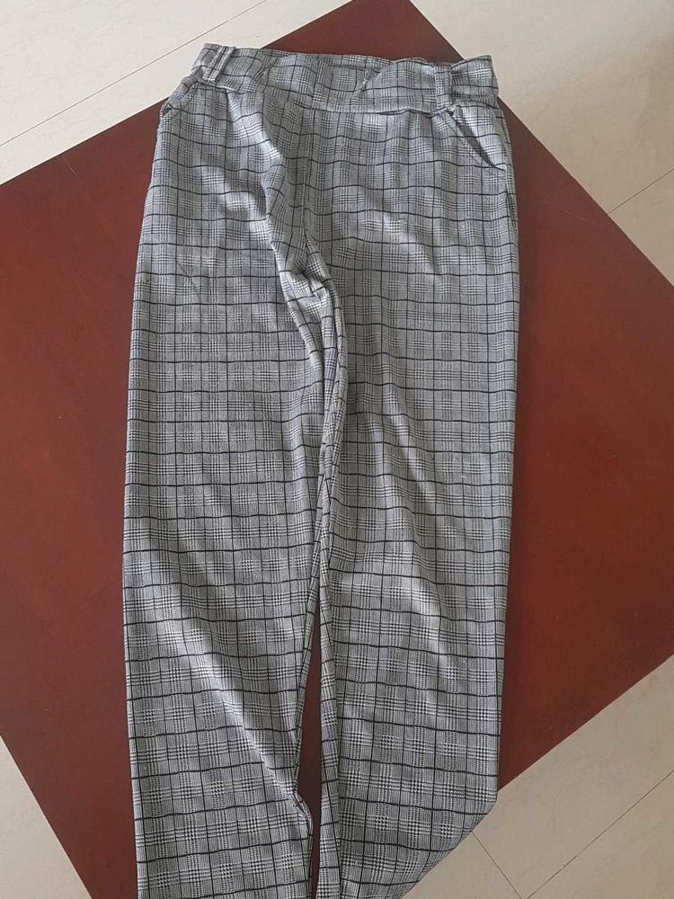 Gray Plaid Trousers - Quick drying for monsoons
