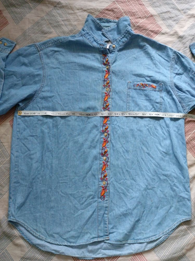 Denim Cotton Shirt - Made In Hong Kong
