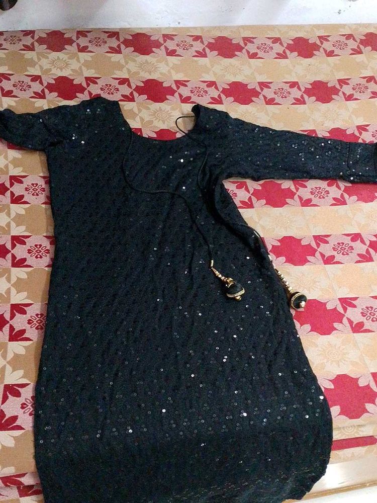beautiful black kurta for Raksha Bandhan