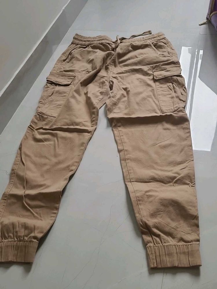 Khaki Cargo Jogger Pants