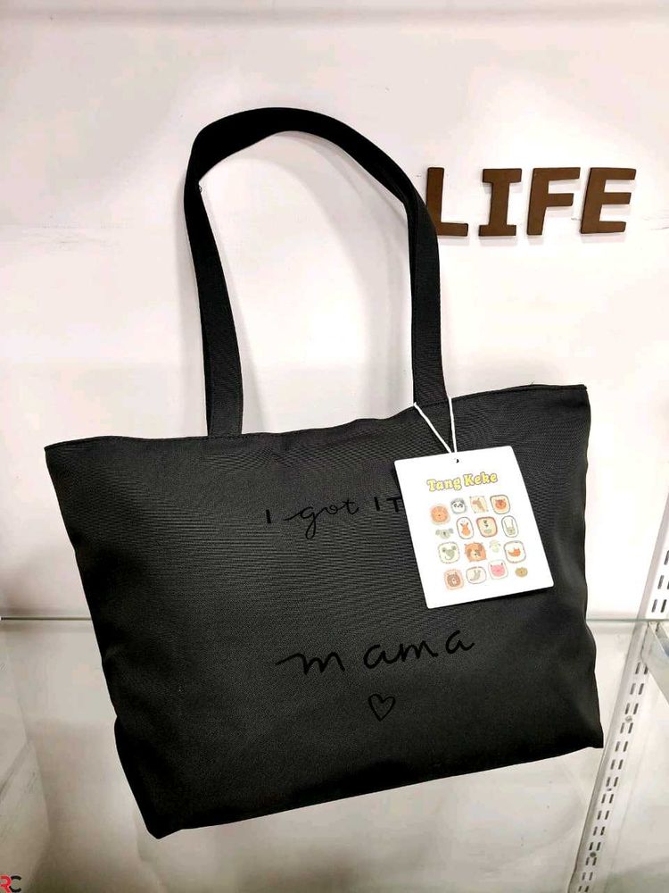 Stylish Black Tote Bag - "I got it mama"