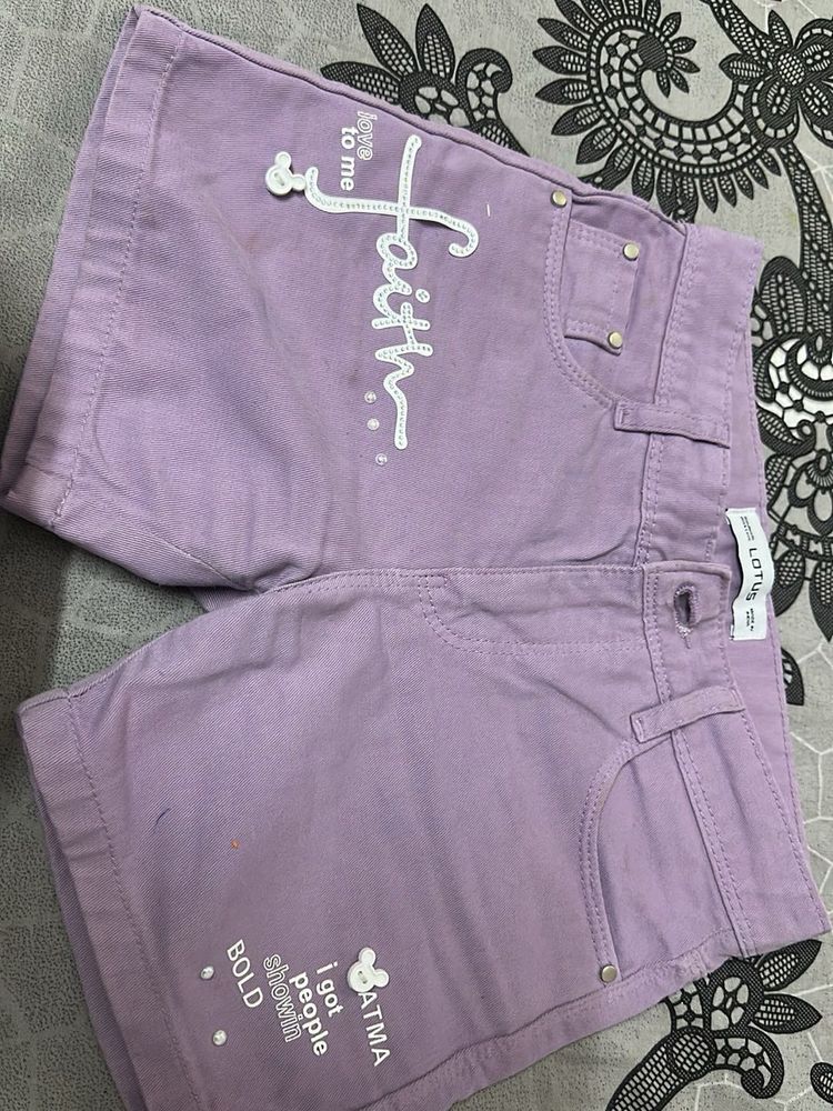 Lavender Denim Shorts