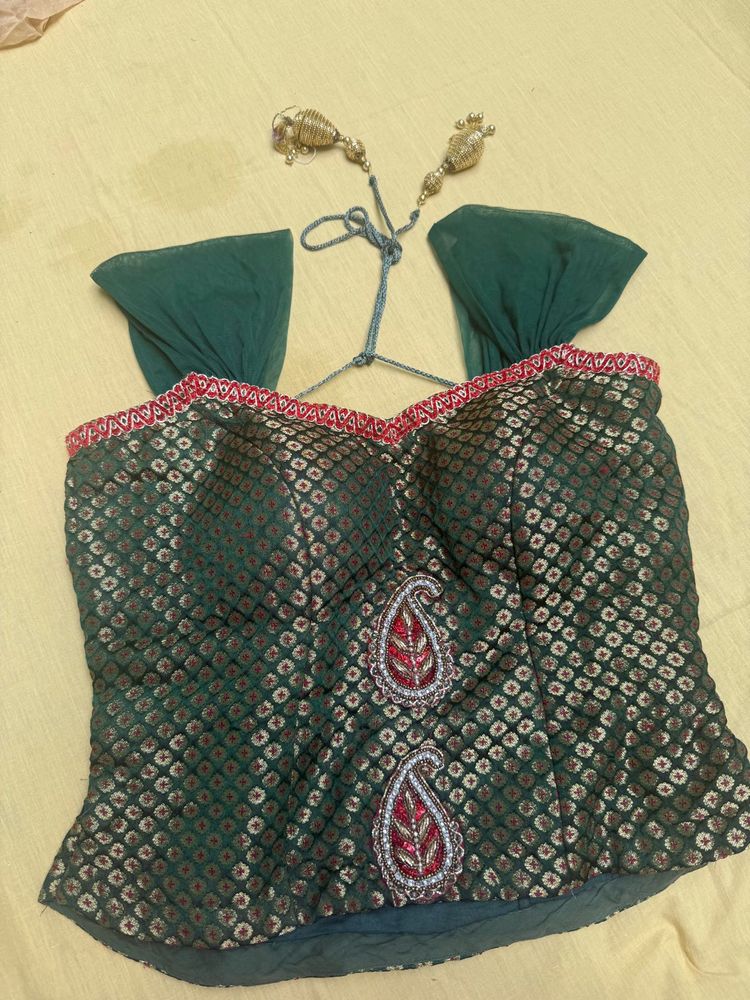 Designer Embroidered Halter Neck Blouse